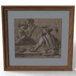 Study after caravaggios the cardsharps 1600