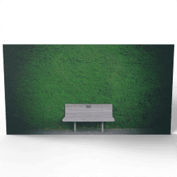 Wooden Bench against Green Hedge Wall undated