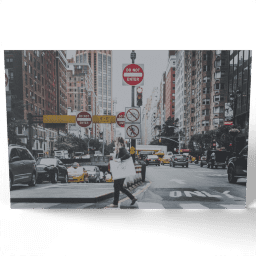 Young Woman Crossing the Street undated