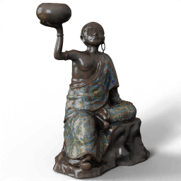 Figure of seated arhat with a vase 1700