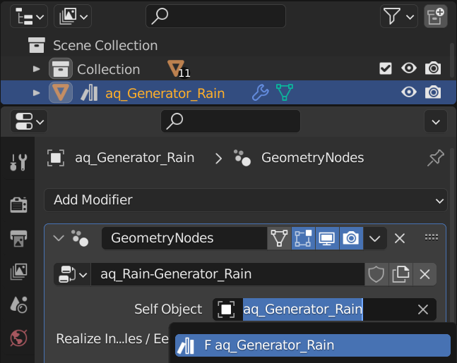 Rain Generator Self Object