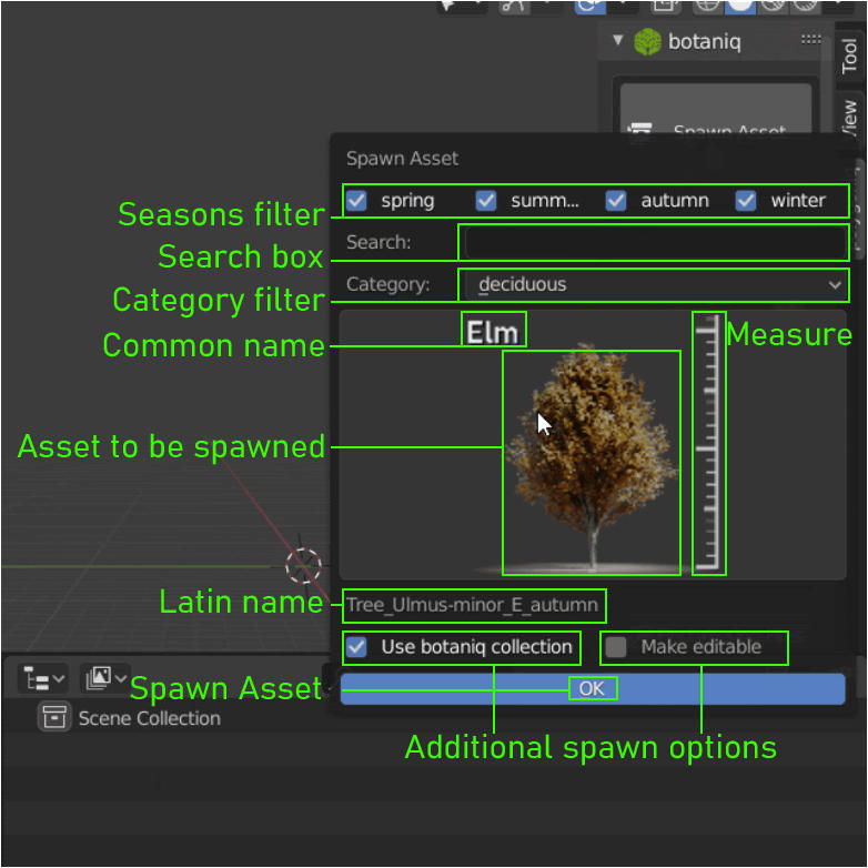 spawn asset popup details