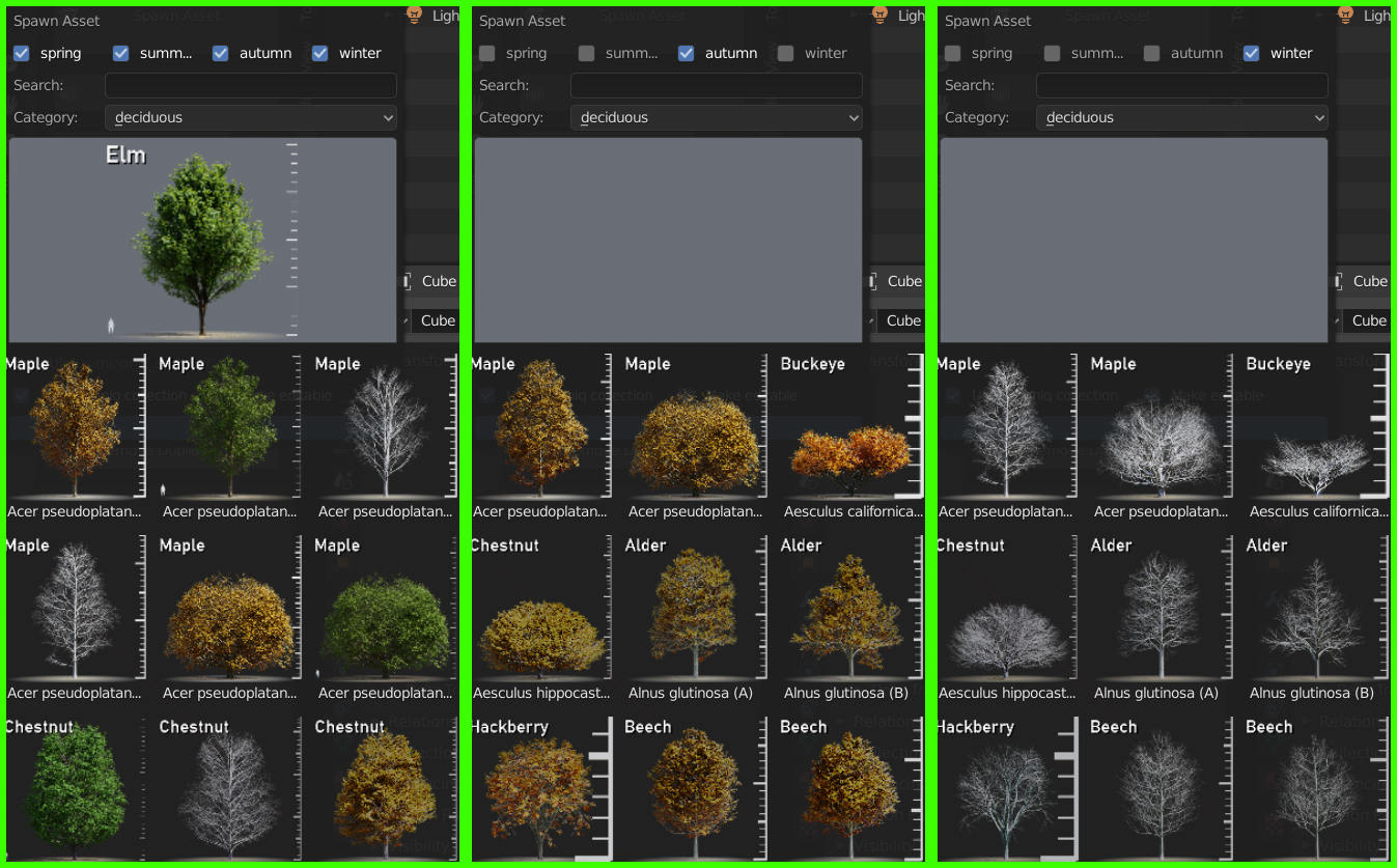 spawn asset season filter example