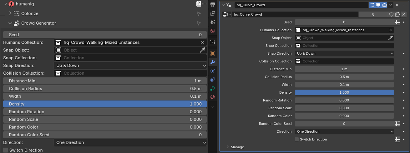 Curve Crowd Properties