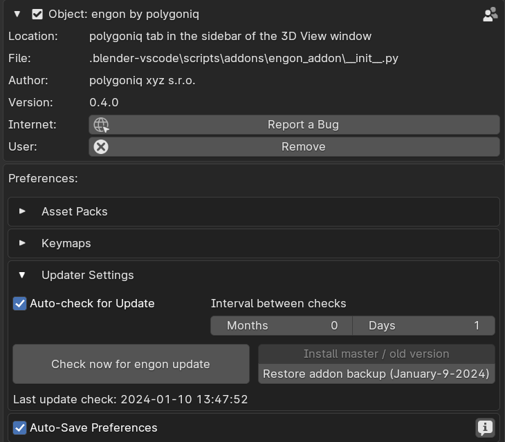 engon Updater Panel