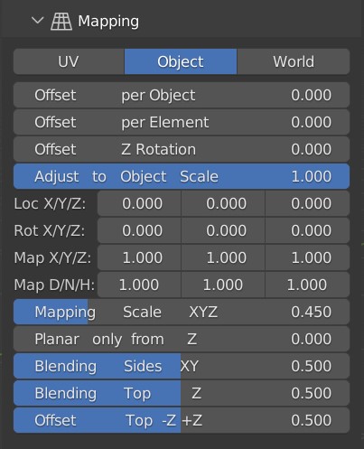 mapping node adjustments