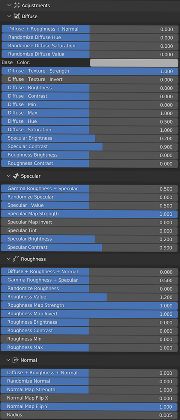 material bombing settings