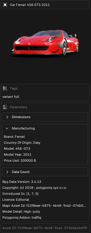 Asset Detail Popup