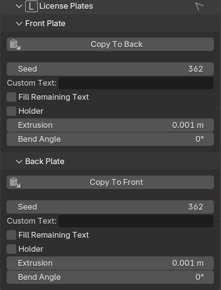 license plates panel
