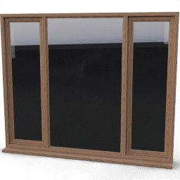 Window 3panel wooden frames