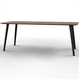 Table Dining rectangular wooden rounded edges