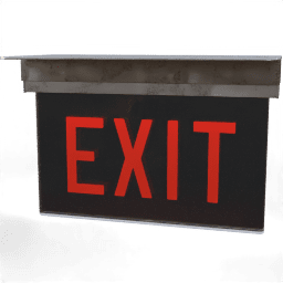 Sign Exit ceiling text A