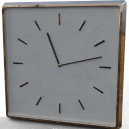 Clock Wall rectangular golden concrete