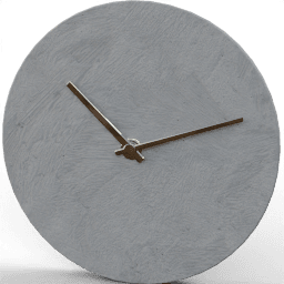 Clock Wall round concrete frameless