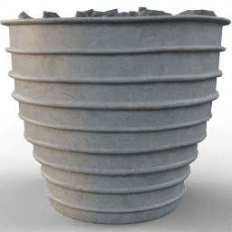 Pot Circular layered stone