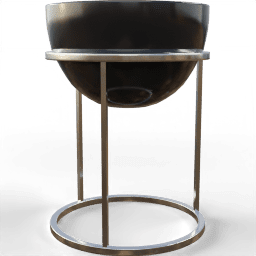 Pot Hemispheric steel pedestal