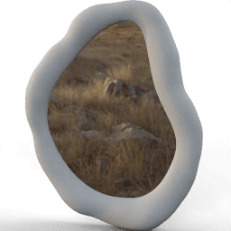 Mirror Curved asymmetric clay uneven frame