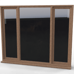 Window 3panel wooden frames