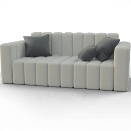Sofa Puffy 2Seat Upholstered A