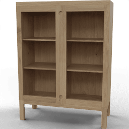Bookshelf 2door glass minimalistic