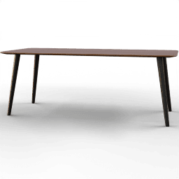 Table Dining rectangular wooden rounded edges