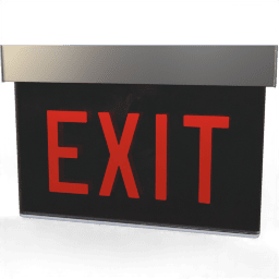 Sign Exit wall text A