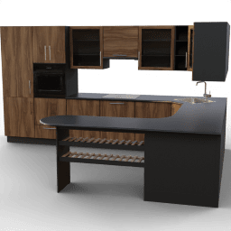 Kitchen Kara L shape bar