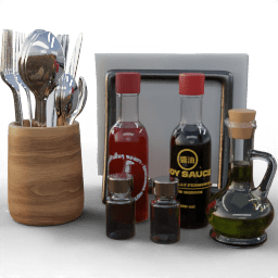 Setting Table set cutlery spices