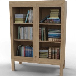 Study Books bookshelf 2door glass minimalistic