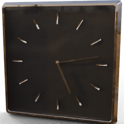 Clock Wall rectangular golden concrete
