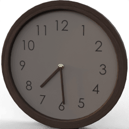 Clock Wall round natural wooden numbers