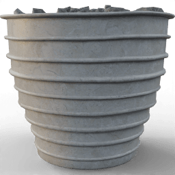 Pot Circular layered stone