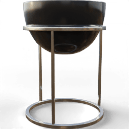 Pot Hemispheric steel pedestal