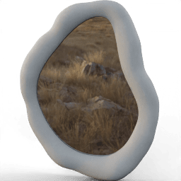 Mirror Curved asymmetric clay uneven frame