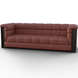 Sofa 2seat leather square pattern