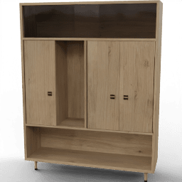 Cabinet Vintiger 3door open shelves