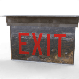 Sign Exit ceiling text A