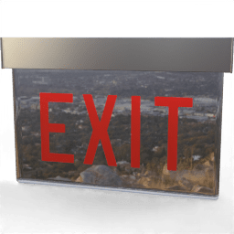 Sign Exit wall text A