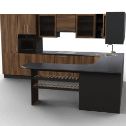 Kitchen Kara L shape bar