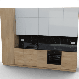 Kitchen Nara one wall