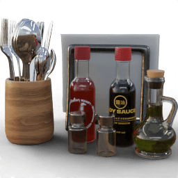 Setting Table set cutlery spices