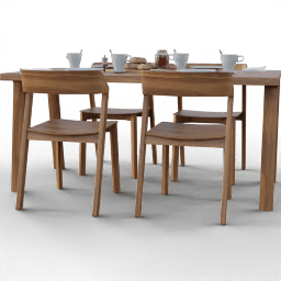 Table Dining 4seat simple wooden