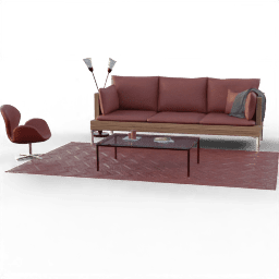 Living room Seating area 3seat table