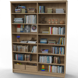 Study Books bookshelf basic wooden 7floors double