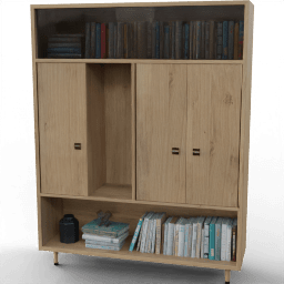 Study Books cabinet Vintiger 3door open shelves