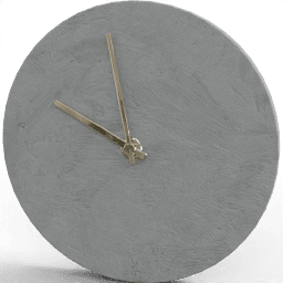 Clock Wall round concrete frameless