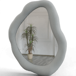 Mirror Curved asymmetric clay uneven frame