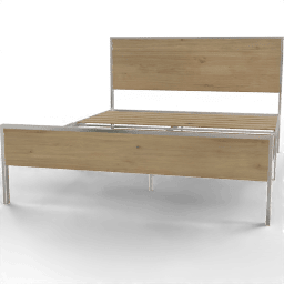 Bed Metal and wood platform bed