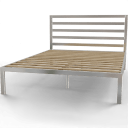 Bed Metal platform horizontal bar headboard