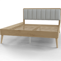 Bed Upholstered vertical channel platform